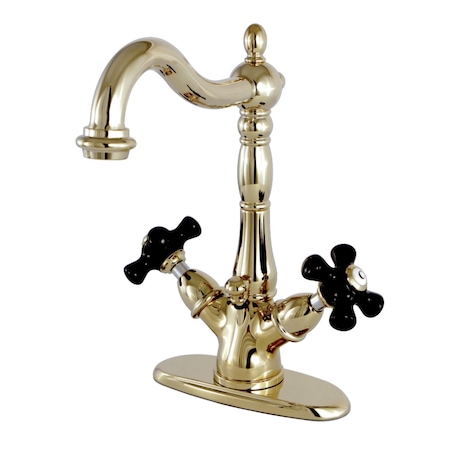 Kingston Brass Duchess 2-Handle Bathroom Faucet W/Brass Pop-Up & Cover Plate, Brass KS1432PKX